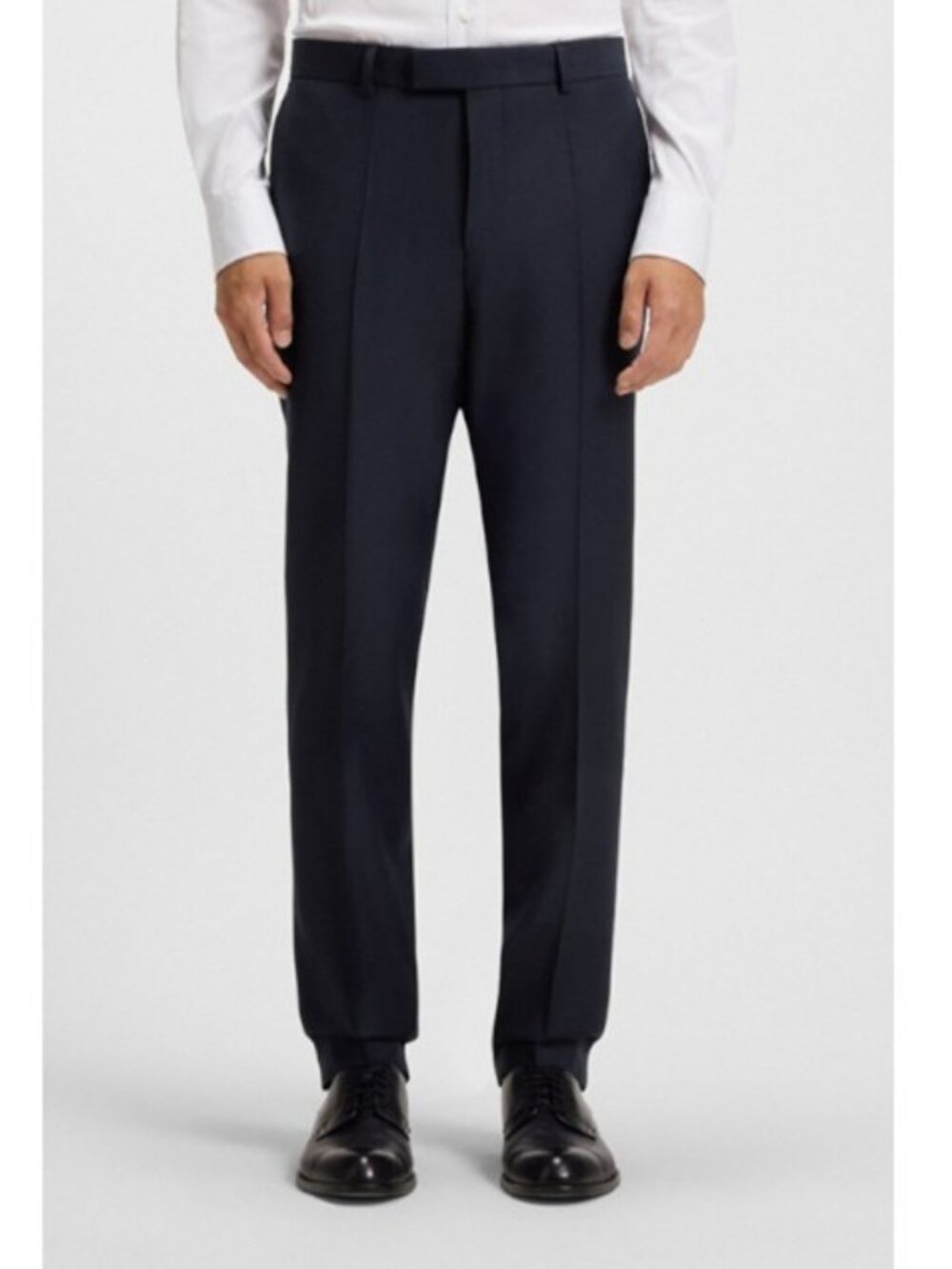 Boss Hugo Boss slim fit in stretch wool trousers navy blue men's size 34R